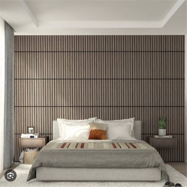 Artika Sonolok Sound-Absorbing Slatted Panel Kit – Walnut, 4-Pack 15.5 Sq ft