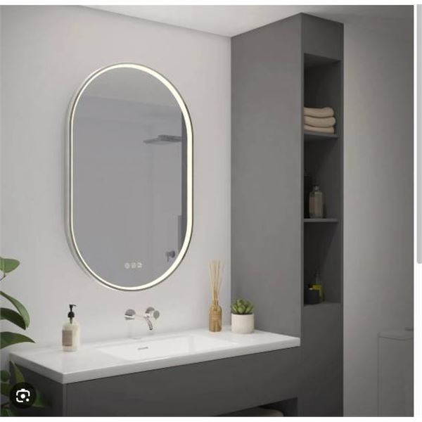 Artika Royce Oval LED Wall Mirror With Integrated Defogger