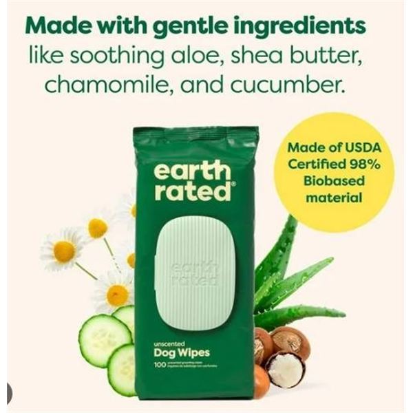 Earth Rated Dog Wipes, Hypoallergenic, 400 Count