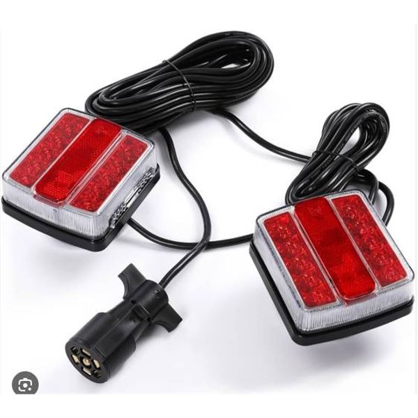 Linkitom Magnetic LED Trailer Towing Light Kit, 24ft Cable with 7 pin plug, IP68 Waterproof, DOT App