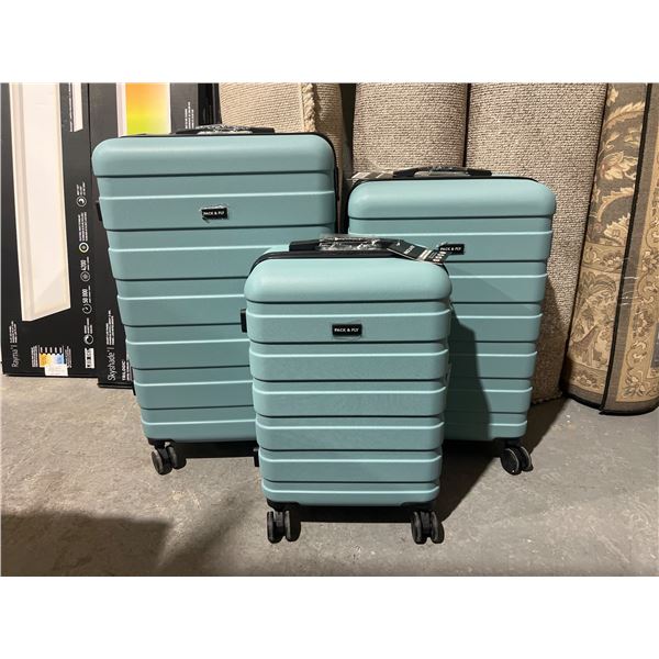 Pack & Fly 3-Piece Suitcase Spinner Wheel Set with Cabin, Medium, and Large Sizes – Champag
