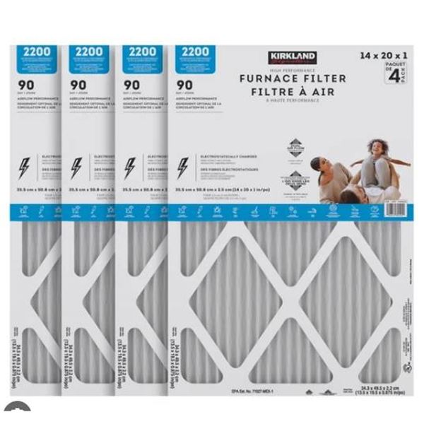 Kirkland High Performance Furnace Filter 16x25x1 4 Pack