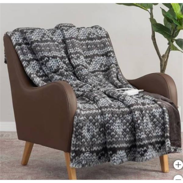 Berkshire Heated Chauffant Luxe Faux Fur Throw Blanket
