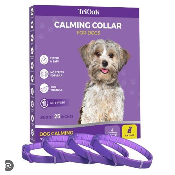 TriOak Dog Calming Collar With Pheromones, 4-Pack, 25 Inches Long Each