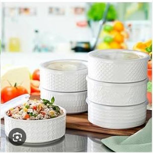 6 Microwavable Bowls with Lids, Model ART 1796164
