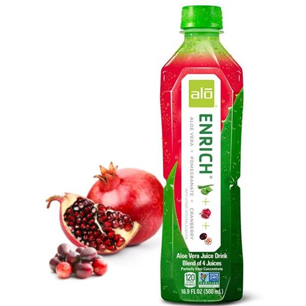Alo Enrich Aloe Vera Juice Drink With Pomegranate and Cranberry, 36 x 500ml