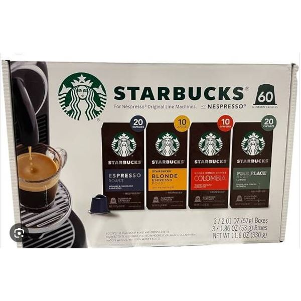 Starbucks Nespresso Compatible Coffee Capsules, 60 Count