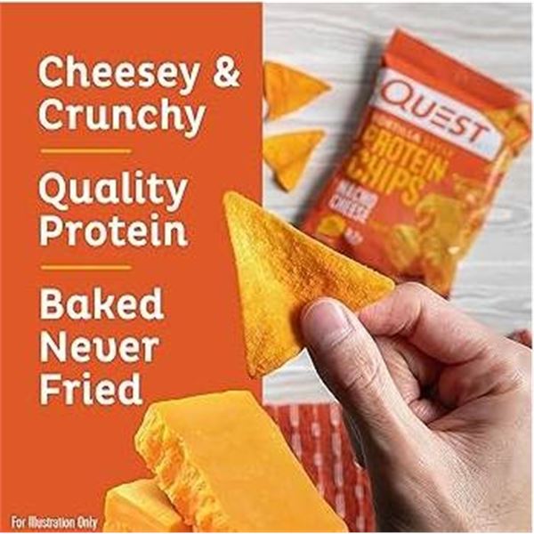 Quest Tortilla Style Protein Chips Nacho Cheese 8 x 32g Bags