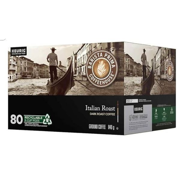 Keurig Barista Prima Coffeehouse Italian Roast K-Cup Pods – 80 Count