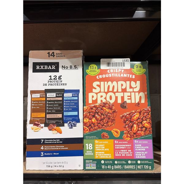 RXBAR and Simply Protein Assorted Protein Bars Set – 32 Bars Total