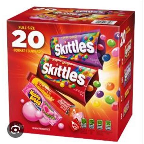 20-Pack Skittles, Starburst, and Hubba Bubba Assortment – 1.1 kg