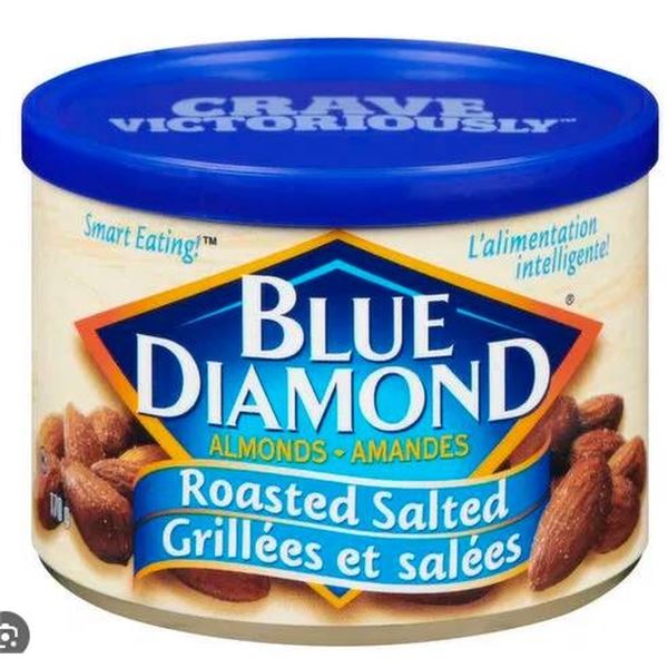 Blue Diamond Almonds, Roasted Salted, 12 x 170g