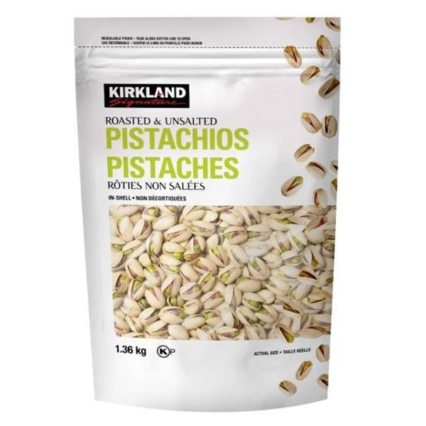 Kirkland Roasted & Unsalted Pistachios, 1.36 kg