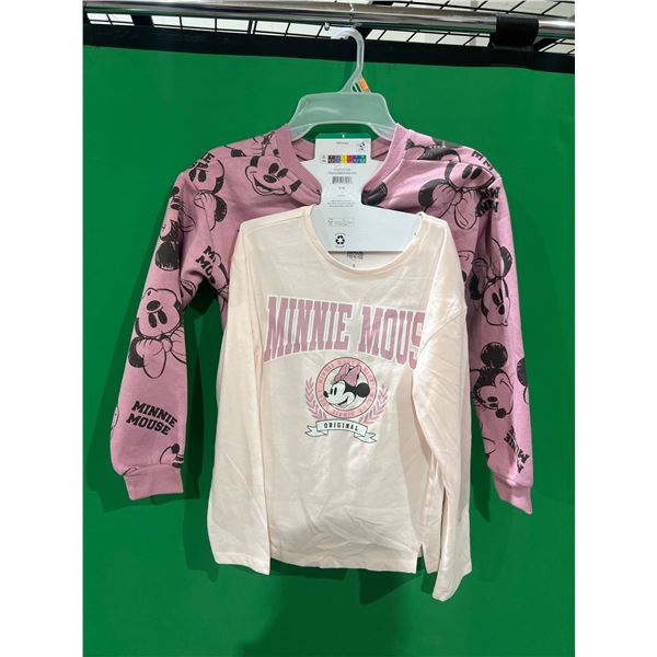 Minnie Mouse Girls’ Long-Sleeve Shirts (Set of 2), Size 8