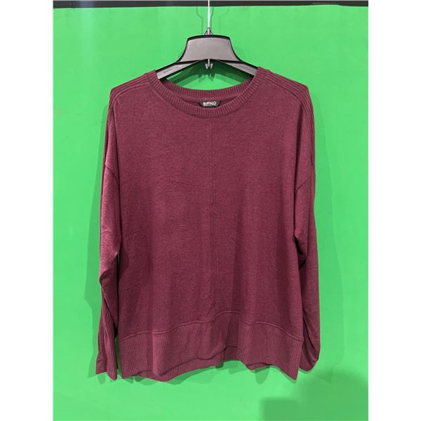 Buffalo David Bitton Maroon Long-Sleeve Sweater, Size L/G