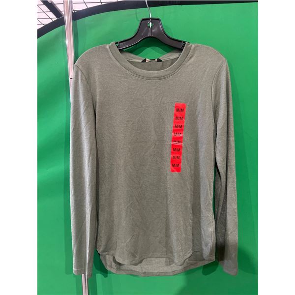 Banana Republic M/M Green Waffle Knit Long Sleeve Shirt