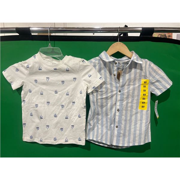 Two Carter’s Toddlers Boys’ Shirts, Size 5T,