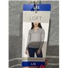 Image 3 : Loft Women’s Large Gray Striped Knit Pullover Sweater