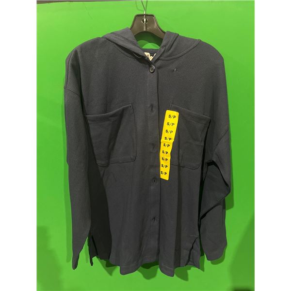 Roxy Women’s Hooded Button-Up Long Sleeve Shirt – Size S/P