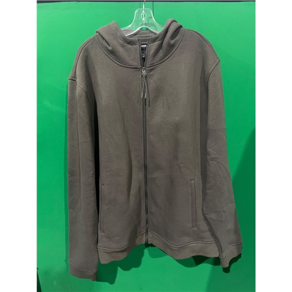 Kirkland Signature Brown Hooded Full-Zip Sweatshirt, Size XXL