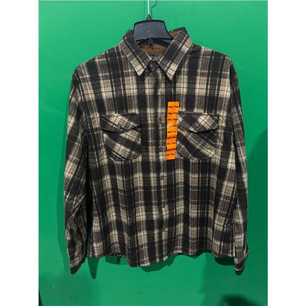 Jachs New York XXL Brown Plaid Button-Up Shirt with Long Sleeves