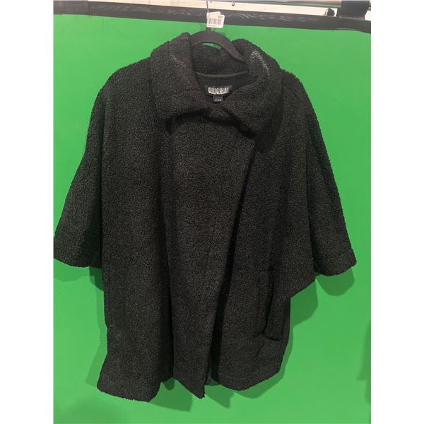 Nicole Miller Women’s Outerwear Cape, Size L/XL, Black
