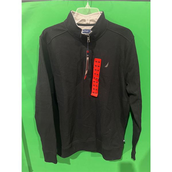Nautica Men’s Half-Zip Pullover Sweatshirt, Size Medium, Black