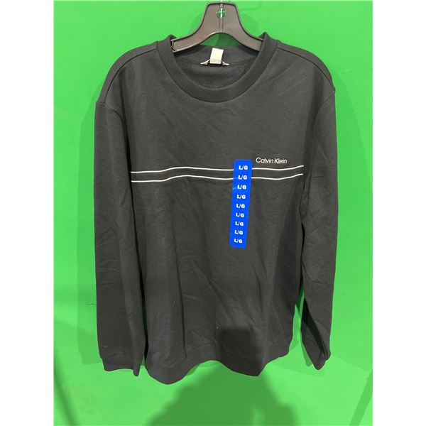 Calvin Klein Black Long-Sleeve Shirt, Size Large