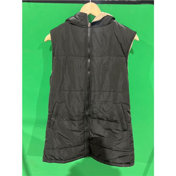 PrettyGarden Hooded Sleeveless Vest with Sherpa Lining Size Small