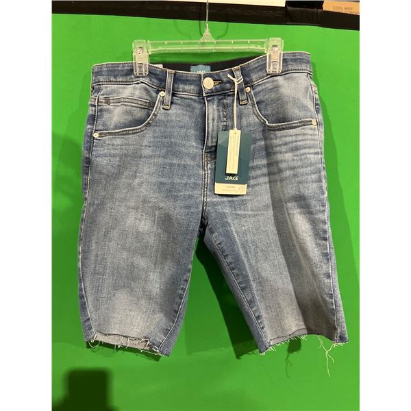Jag Cecilia Mid Rise Bermuda Denim Shorts, Size 10, 10-Inch Inseam