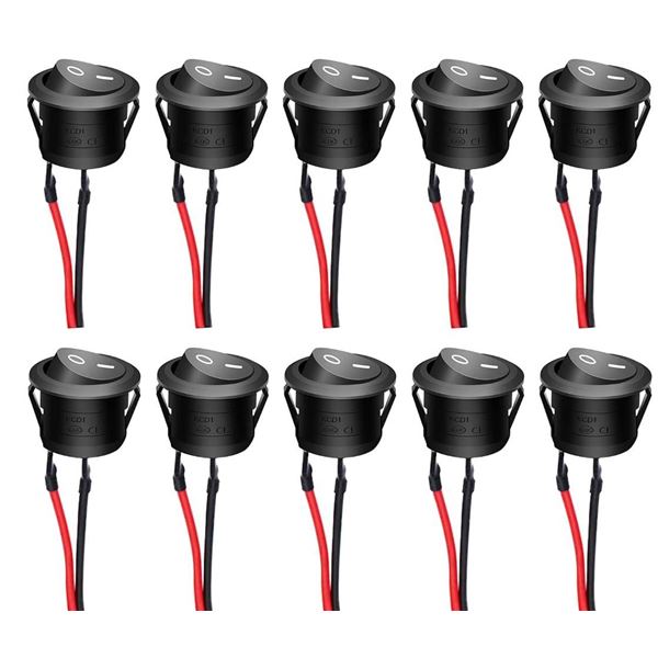Rocker Switch Set 250V with Wiring and Accessories