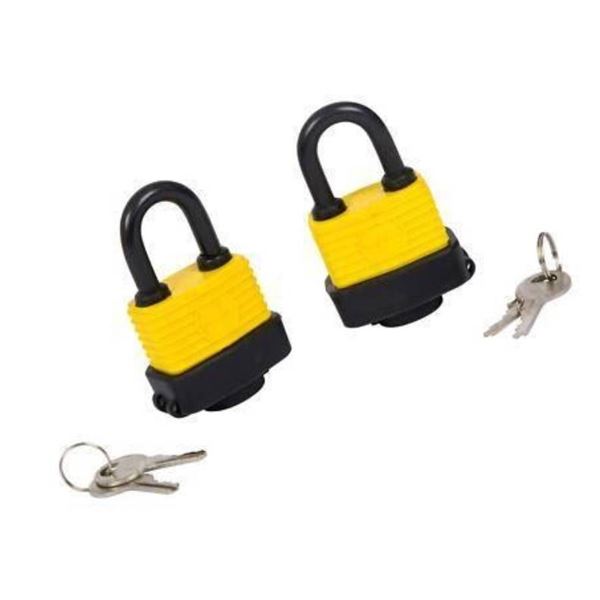 Shopmaster Weather Resistant Laminated Steel Padlocks 1.5 Inch 2-Pack