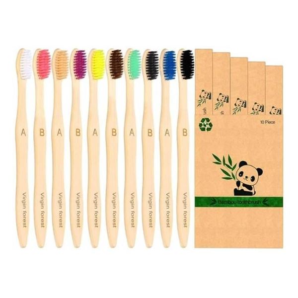 20 Eco-Friendly Bamboo Toothbrushes, BPA-Free and Vegan