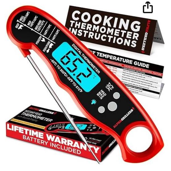Lot of 2 – Alpha Grillers Meat Thermometer Digital – Instant Read Food Thermometer