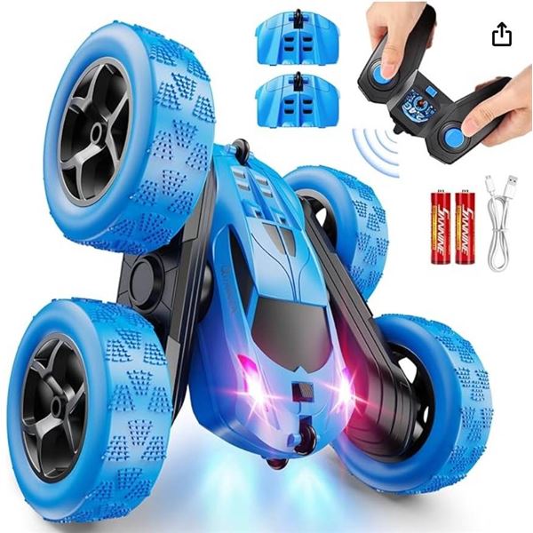 Qunreda Remote Control 4WD Stunt Car with 2.4GHz Radio System and LED Lights