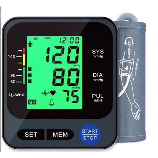 BSX525 Arm-Type Blood Pressure Monitor for Home Use, Automatic Blood Pressure Machine with 3-Color B