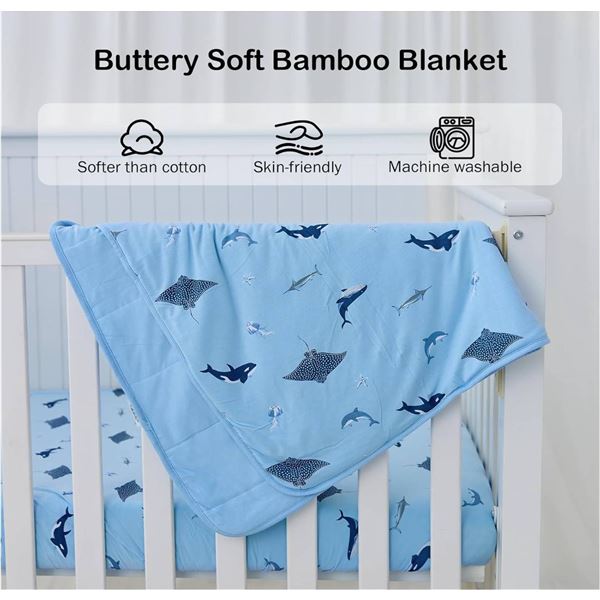BubblePanda Rayon Bamboo Blanket 1.0 TOG With Shark Design