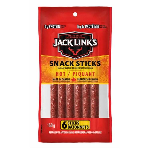 Jack Link’s Snack Sticks Hot Piquant 150g Each – Lot of 10