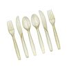 Image 1 : Prestee 180 Gold Glitter Plastic Silverware Cutlery Set