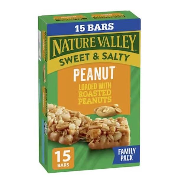 Lot of 2 Nature Valley Sweet & Salty Peanut Bars, 15 Count, 525g