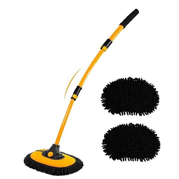 Osagie 43-Inch Car Wash Brush Kit with Microfiber Heads and Adjustable Handle