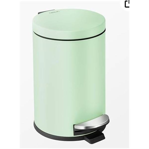 Cesun 1.2 Gallon Step Trash Can with Lid and Foot Pedal Soft Close and Fingerprint Resistant Finish
