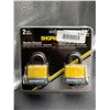 Image 2 : ShopMaster Weather Resistant Laminated Steel Padlocks – Keyed Alike, 2 Pack