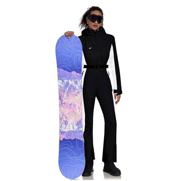 YEEFINE LW-LT04-BK-L Women’s Ski Suit, Black/White, Size Large