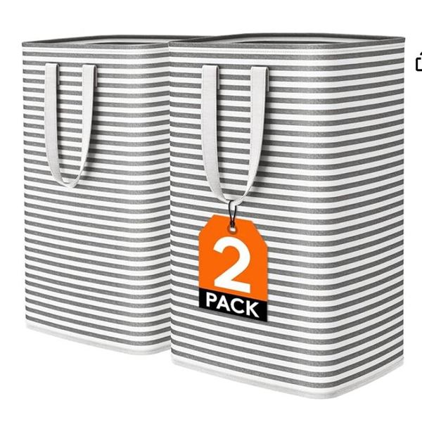 Lifewit 2 Pack Laundry Hamper Large Collapsible Laundry Baskets, Freestanding Waterproof Clothes Ham