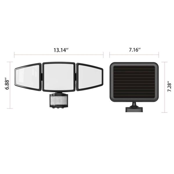 Motion Activated Security Light with Remote Control and Adjustable Heads
