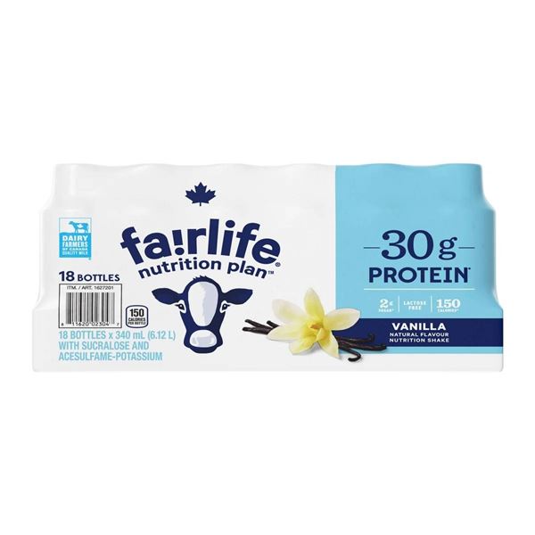 Fairlife Nutrition Plan 16 Bottles Vanilla, 30g Protein, 340mL Each