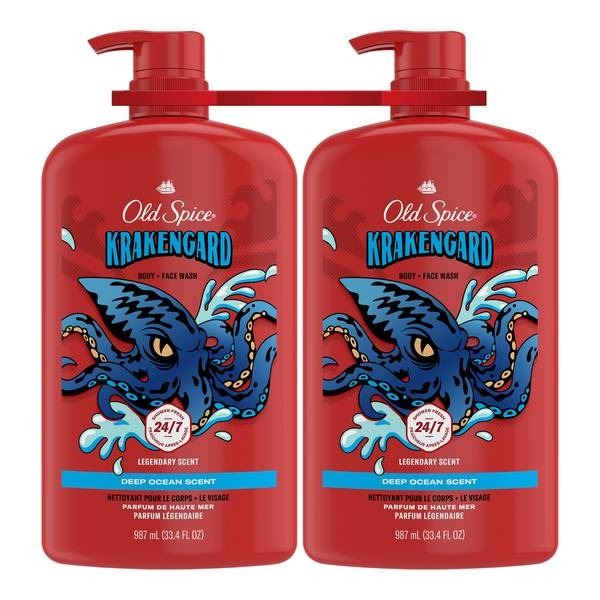Old Spice Krakengard Body + Face Wash, 32 fl oz, Lot of 2
