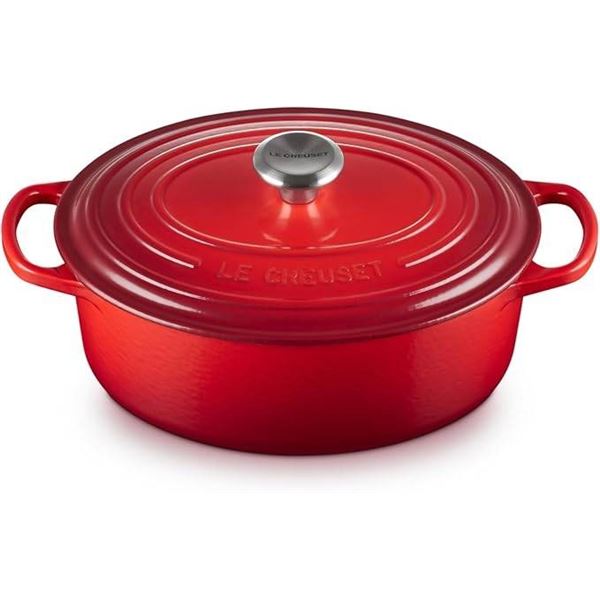 Le Creuset Red Enamel Cast Iron Dutch Oven With Lid
