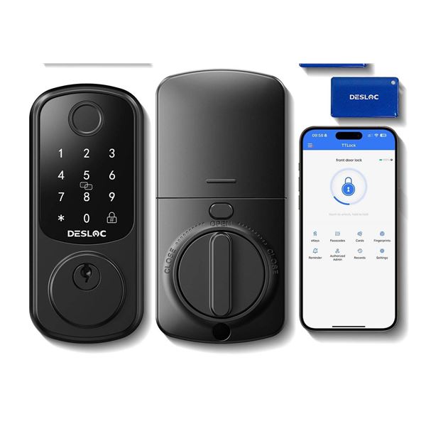 Desloc B200 Smart Fingerprint Deadbolt with Multiple Access Methods